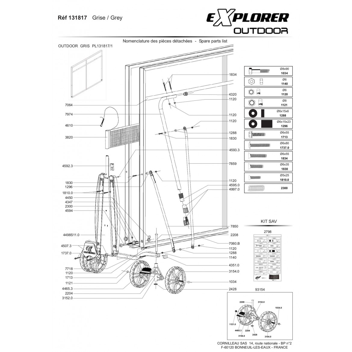 TABLE EXPLORER GRISE