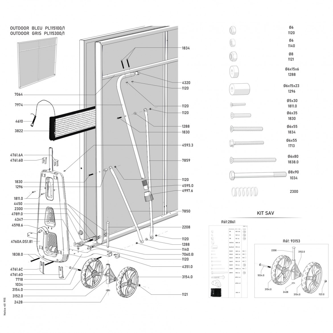 Table 100X Outdoor grise