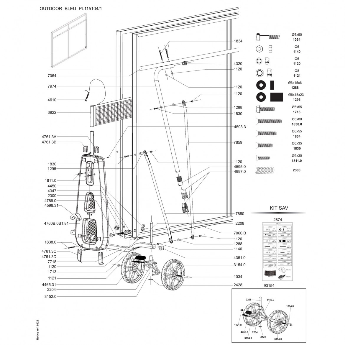 Table X-Track Outdoor bleue