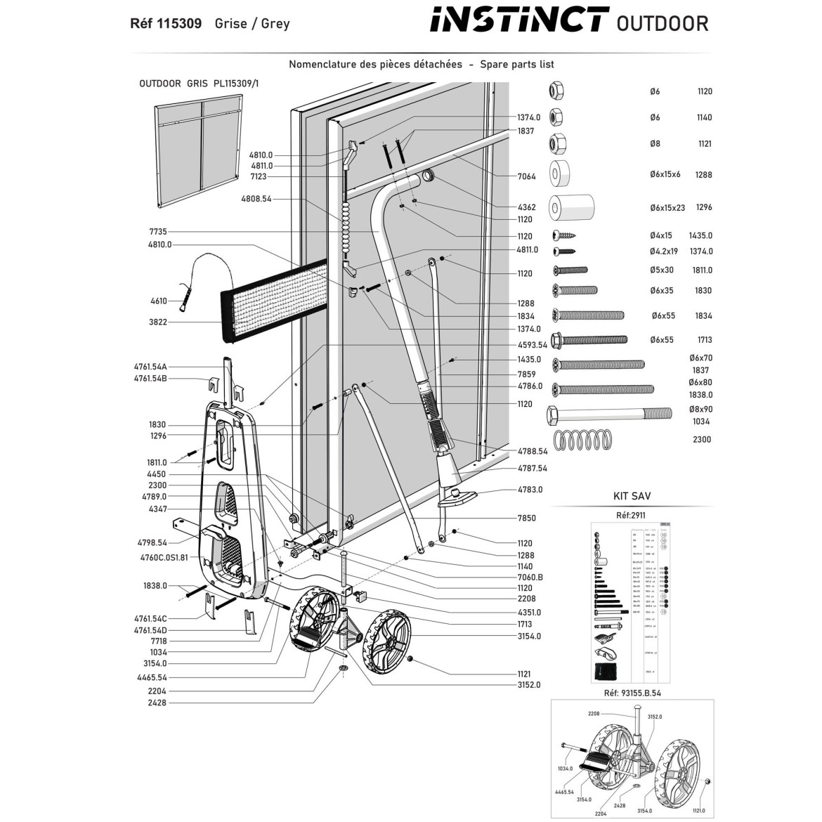 Table INSTINCT Outdoor grise