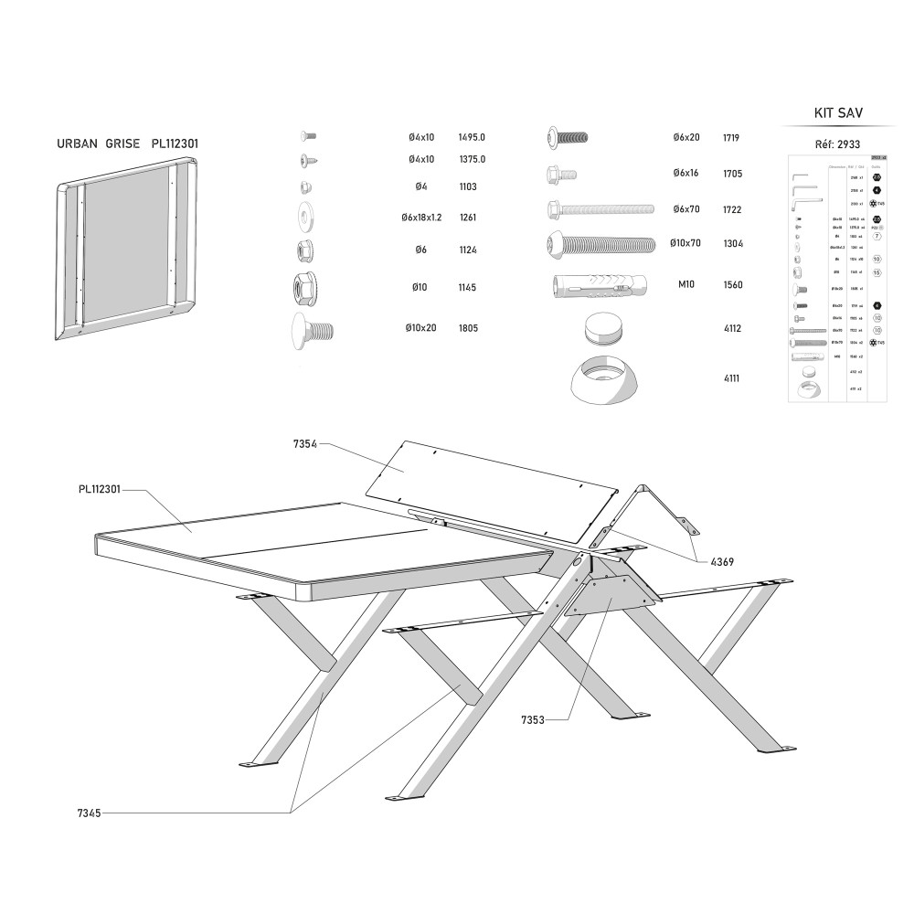 TABLE URBAN OUTDOOR GRISE