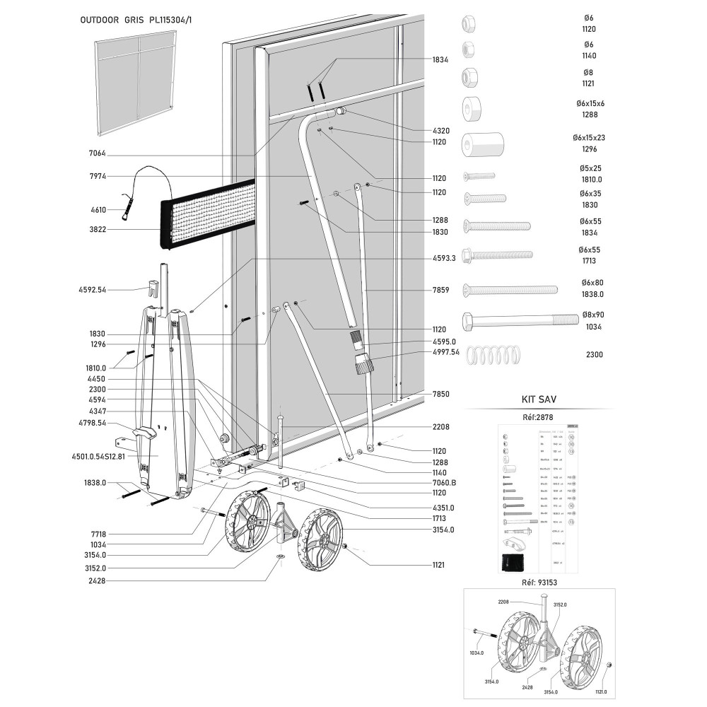 Table Challenger outdoor grise