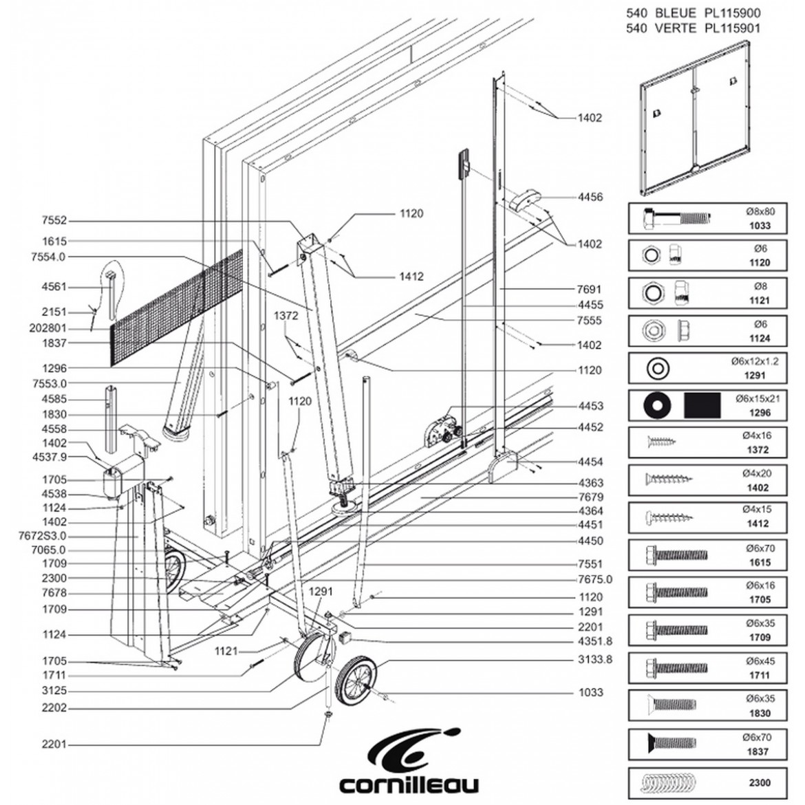Table COMPETITION 540 VERTE