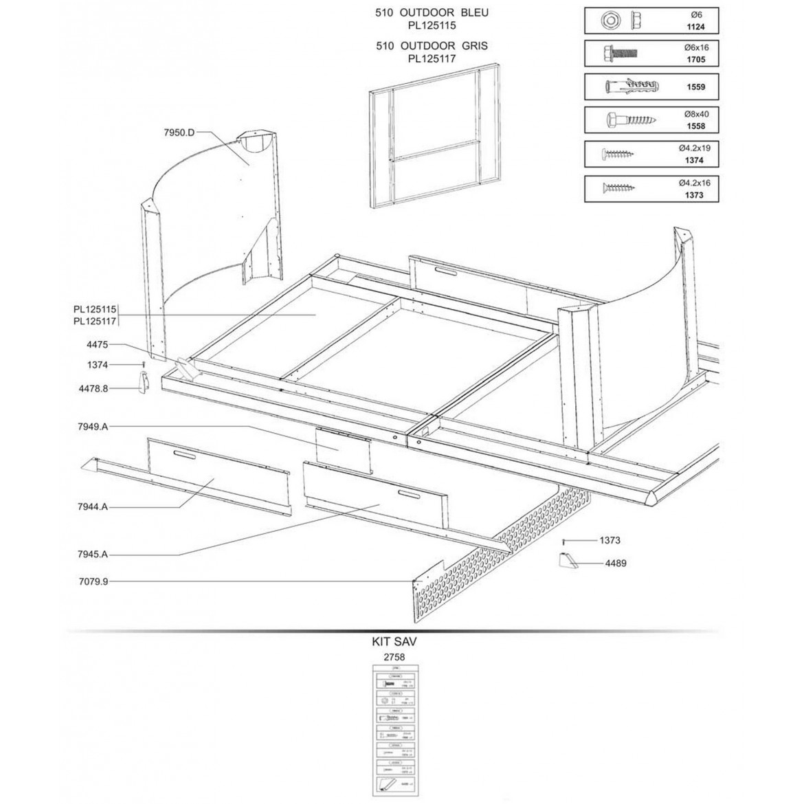 Table PRO 510 OUTDOOR BLEUE