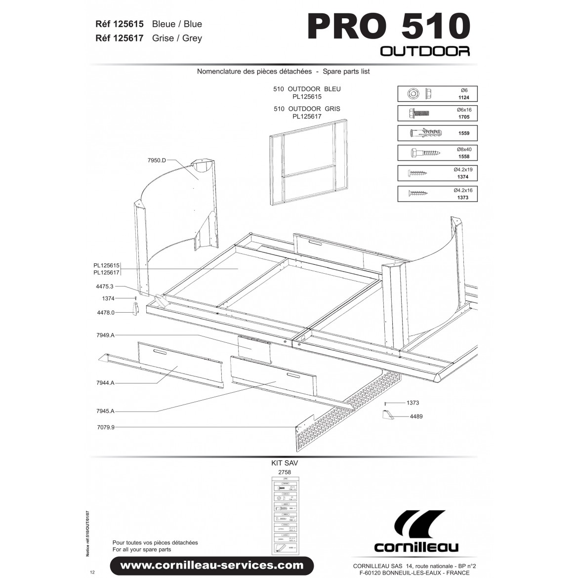 TABLE PRO 510 OUTDOOR GRISE