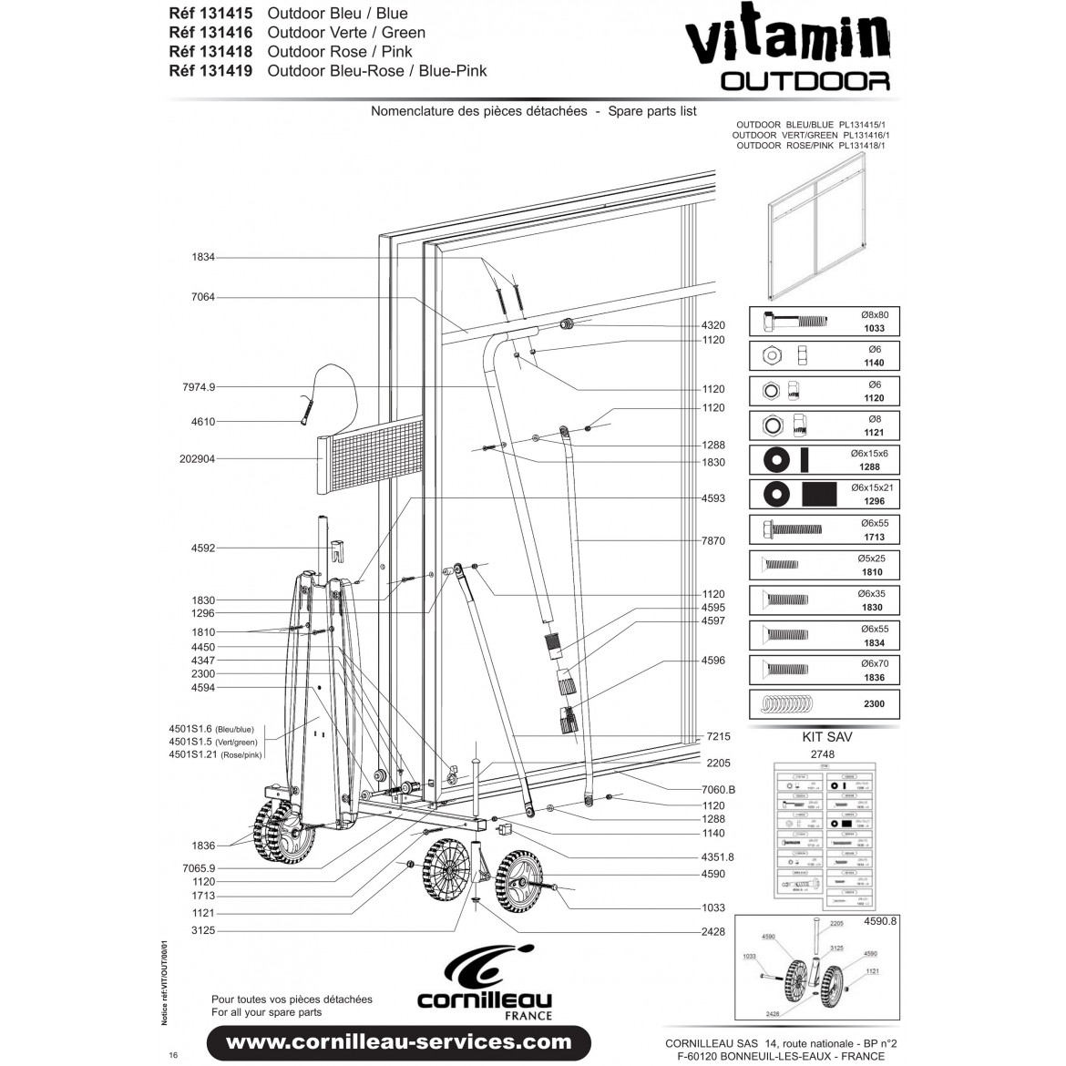TABLE VITAMIN OUTDOOR VERTE
