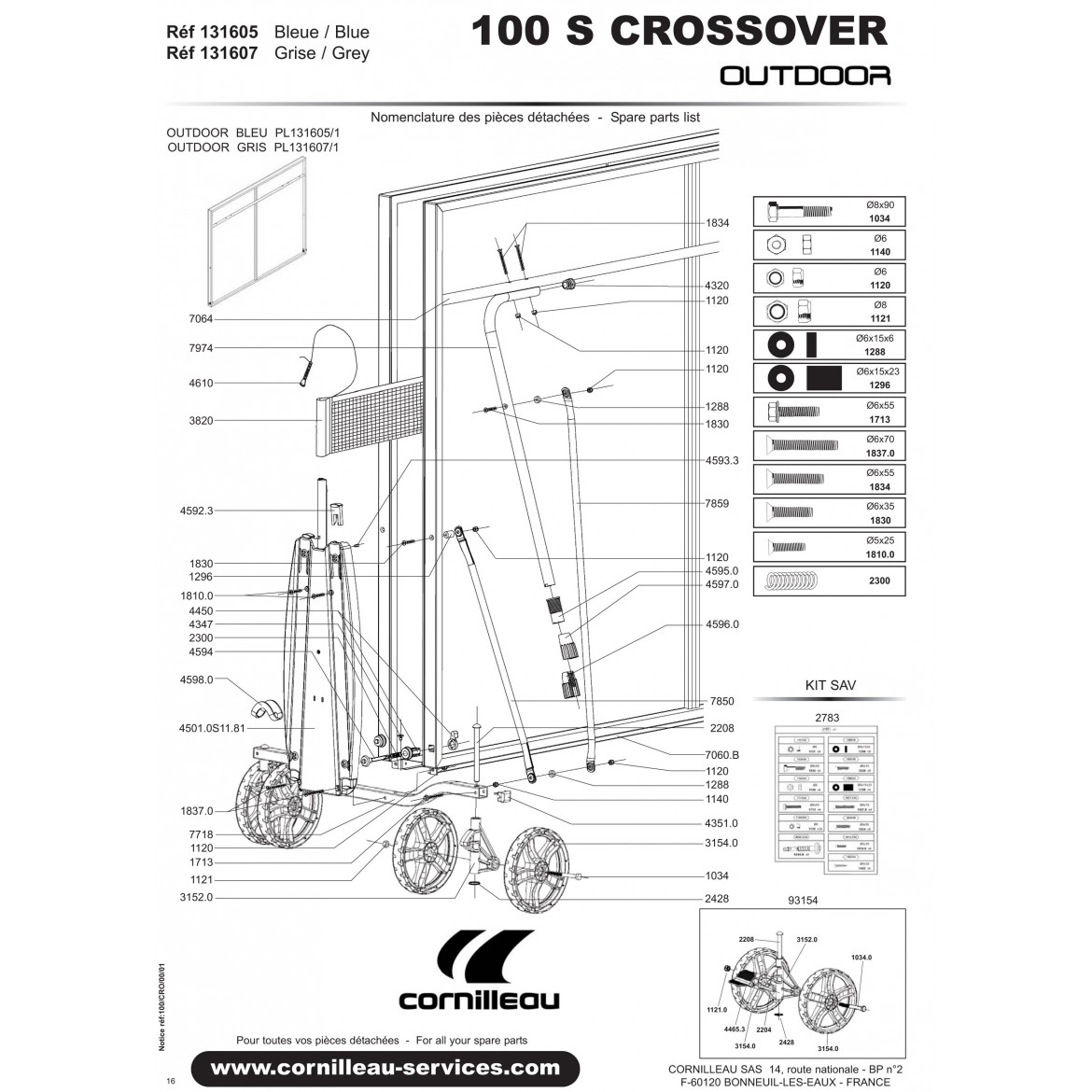 TABLE 100 S CROSSOVER OUTDOOR BLEUE