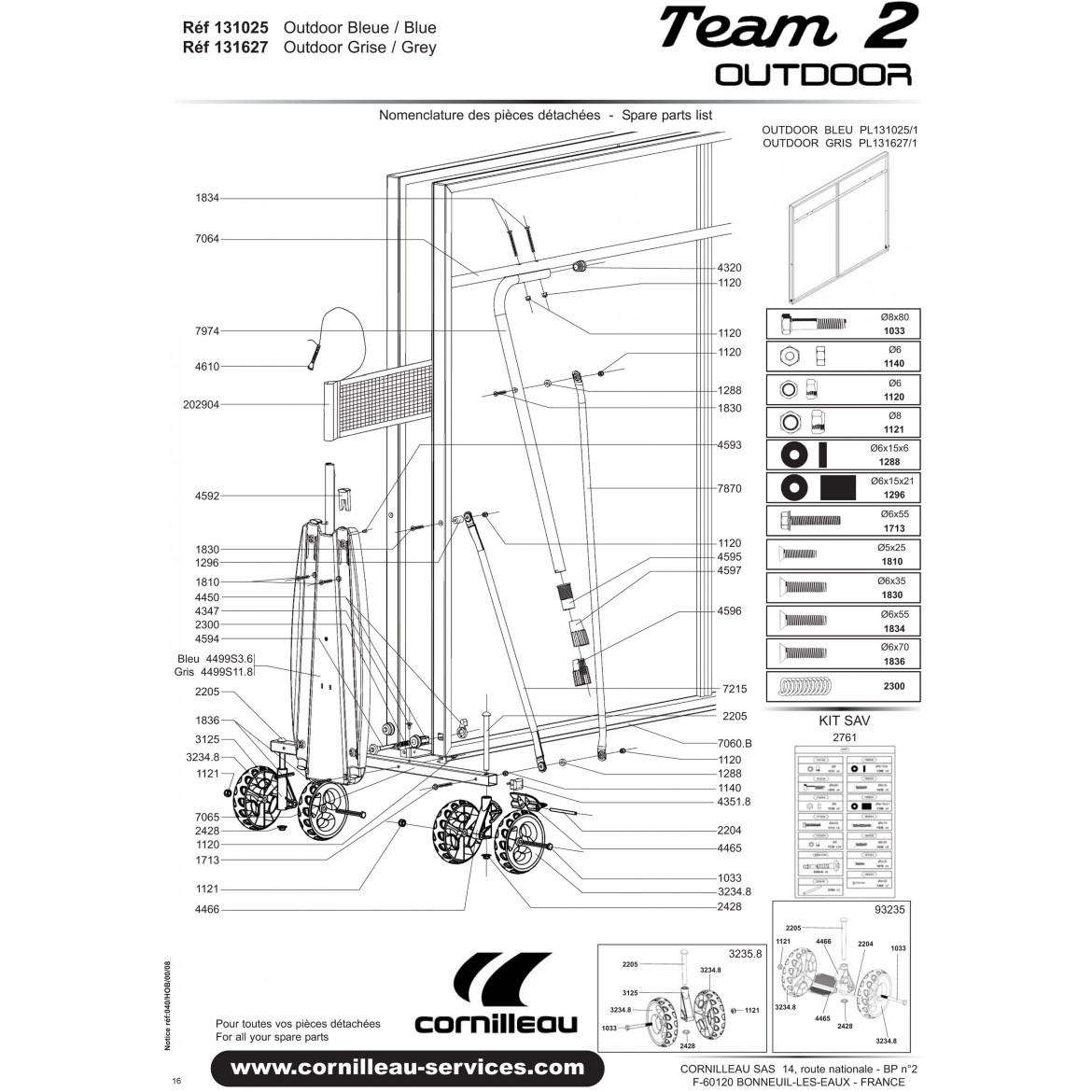 TABLE TEAM II S OUTDOOR Grey