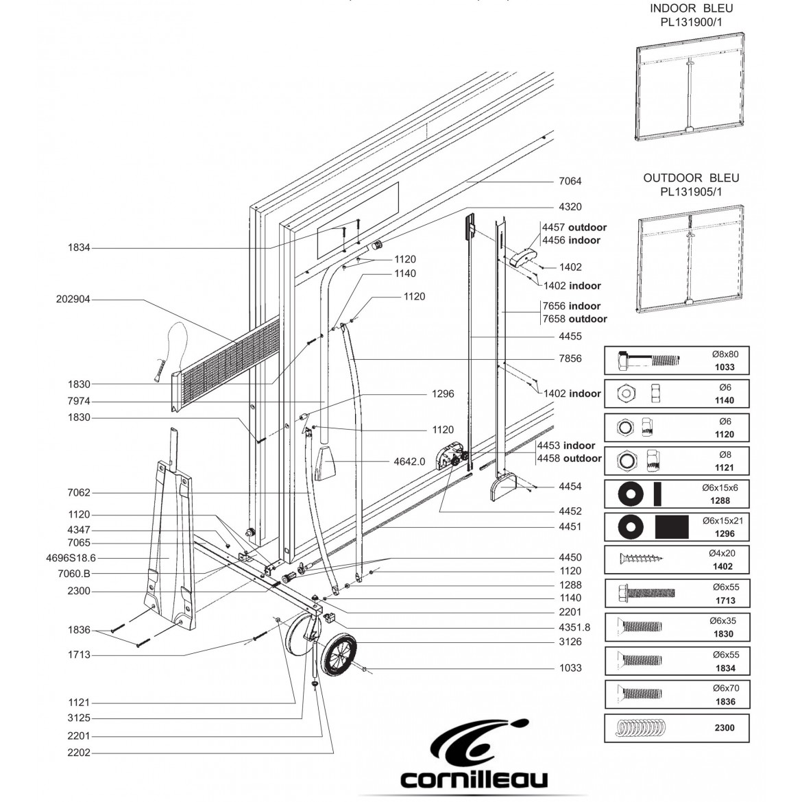 Table SPORT 100 INDOOR BLEUE
