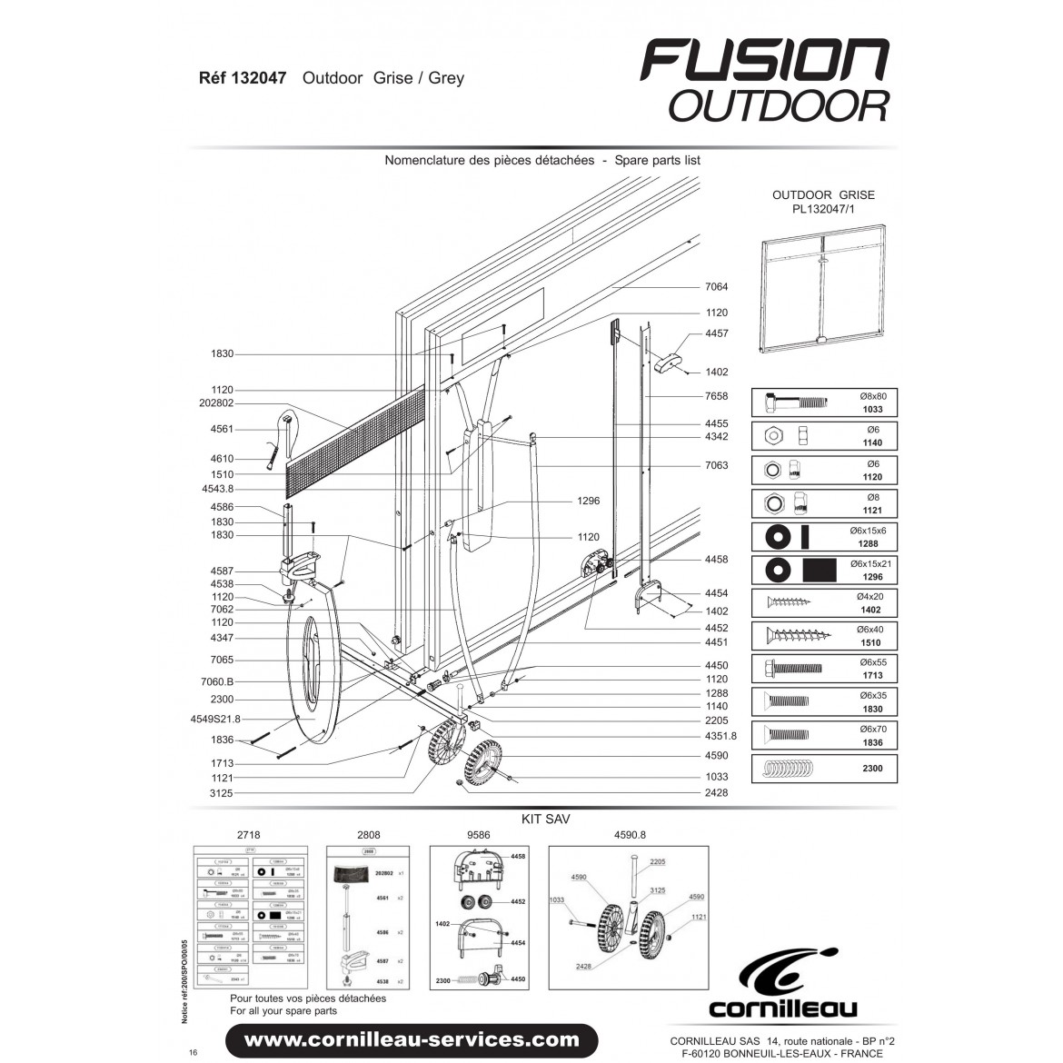 Table FUSION S OUTDOOR GRISE