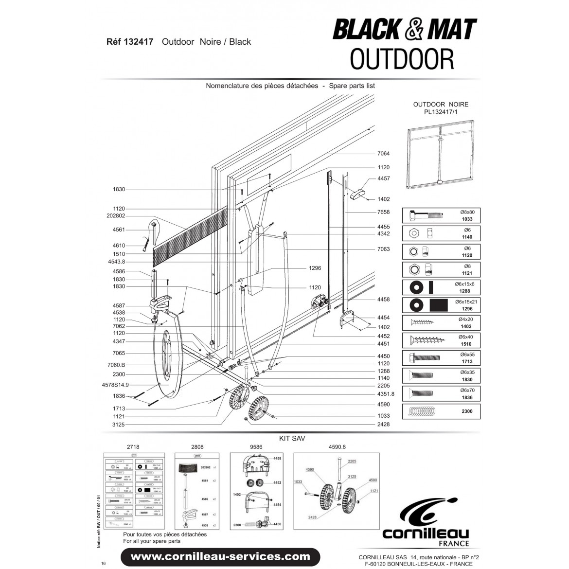 TABLE BLACK & MAT OUTDOOR NOIRE