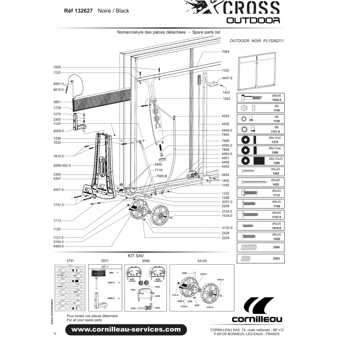 TABLE X-CROSS OUTDOOR NOIRE