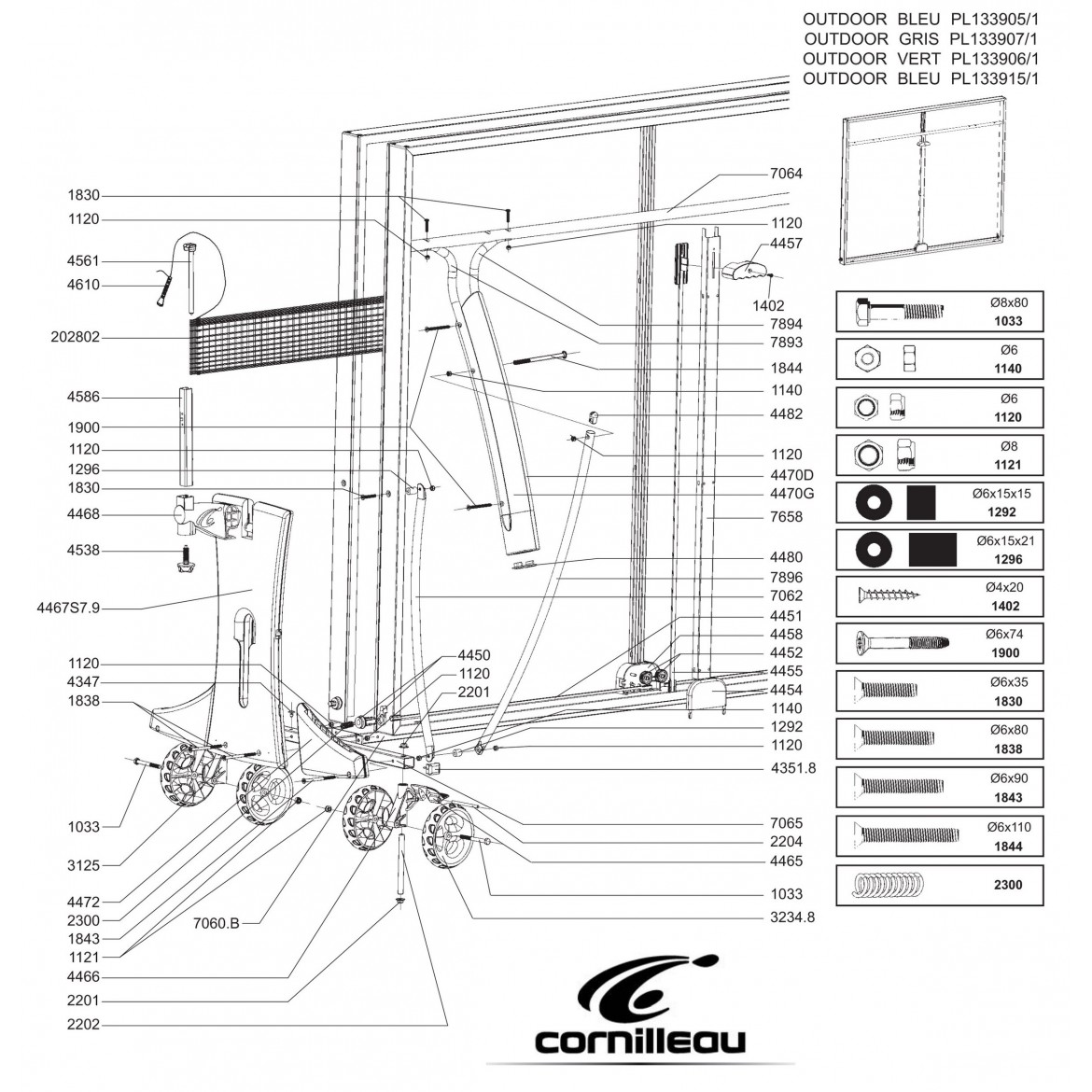 Table SPORT 300M OUTDOOR GRISE