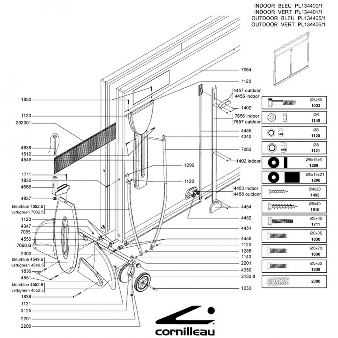 Table SPORT 440 INDOOR VERTE