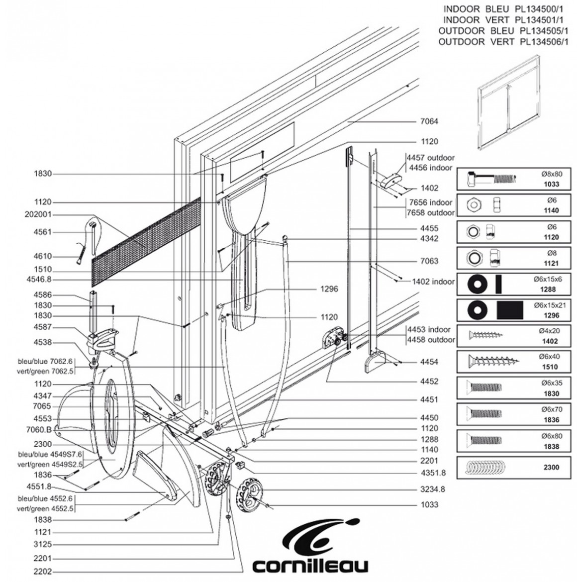 Table SPORT 440 INDOOR BLEUE