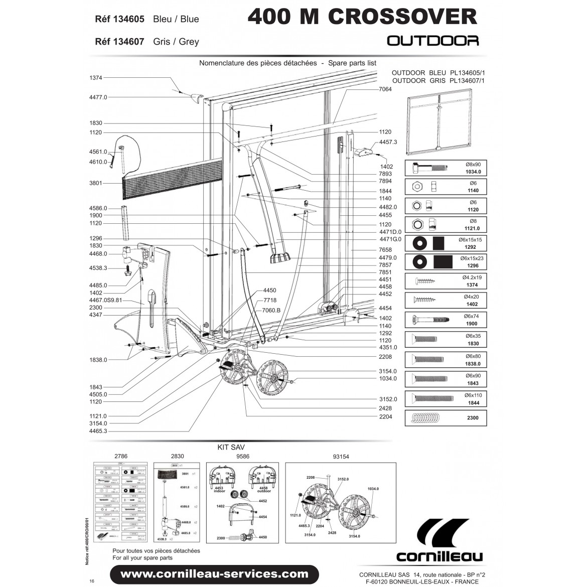 TABLE 400 M CROSSOVER OUTDOOR grey