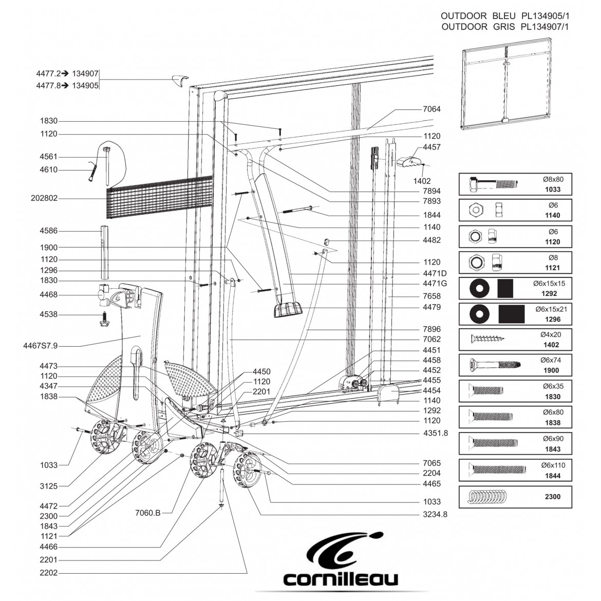 Table SPORT 400M OUTDOOR GRISE