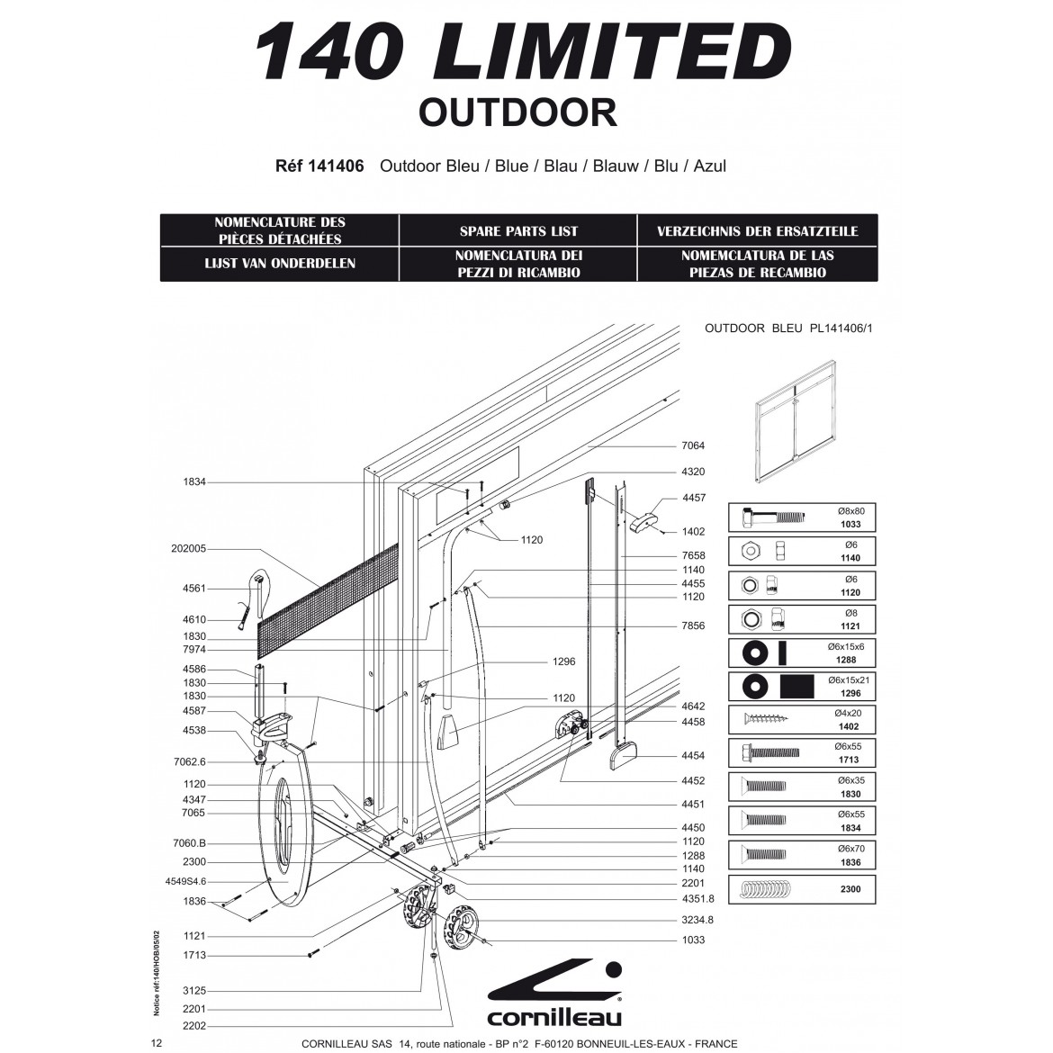 Tische 140 OUTDOOR LIMITED blau