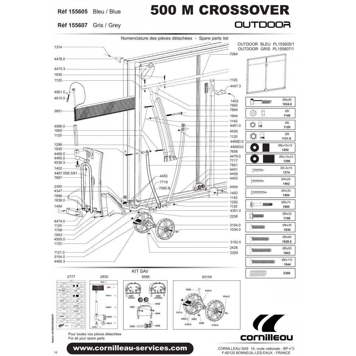 TABLE 500M CROSSOVER OUTDOOR BLEUE