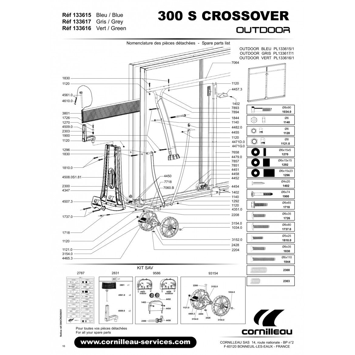 TABLE 300 S CROSSOVER OUTDOOR BLEUE