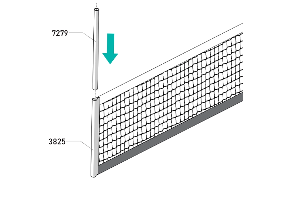 Schéma d'assemblage du filet standard étape 1